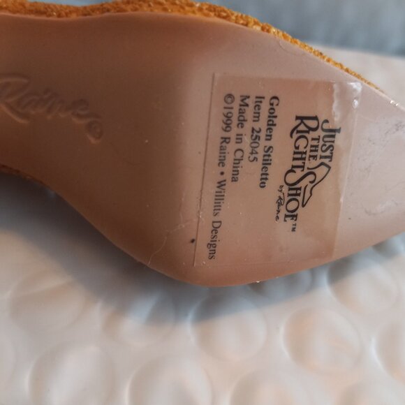 Just The Right Shoe By Raine Gold Stiletto Mini Figurine 25016 - Picture 8 of 8